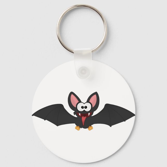 Funny Halloween Bat Key Ring (Front)