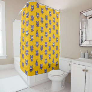 Funny Halloween bat showing a series of moods Shower Curtain