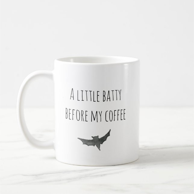 Funny Halloween Batty  Coffee Mug (Left)