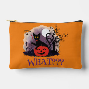 Funny Halloween Bewitched Black Cat What? Accessory Pouch