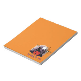Funny Halloween Bewitched Black Cat What? Notepad