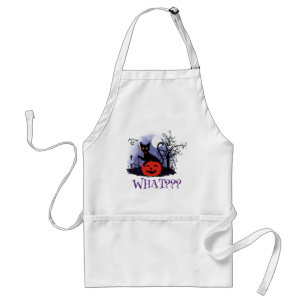 Funny Halloween Bewitched Black Cat What? Standard Apron