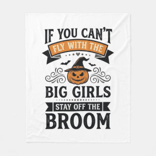 Funny Halloween Big Girls Broom Vintage Shirt Desi Fleece Blanket