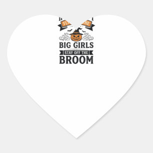 Funny Halloween Big Girls Broom Vintage Shirt Desi Heart Sticker