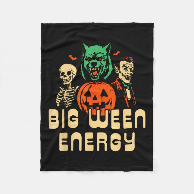 Funny Halloween Big Ween Energy Uni  Fleece Blanket (Front)