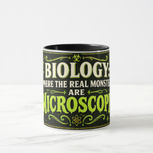 Funny Halloween Biology Teacher Microscopic Monste Mug