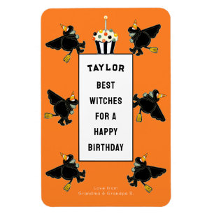 Funny Halloween Birthday Personalized Card Magnet