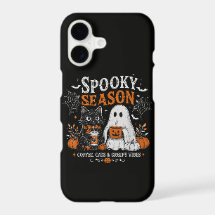 Funny Halloween Black Cat and Ghost Coffee Lover
