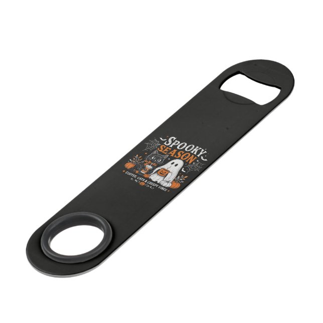 Funny Halloween Black Cat and Ghost Coffee Lover (Back Angled)