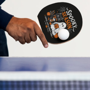 Funny Halloween Black Cat and Ghost Coffee Lover Ping Pong Paddle