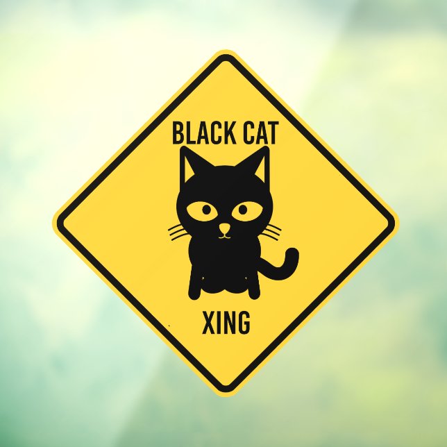 Funny Halloween Black Cat Crossing Sign (Sheet 3)