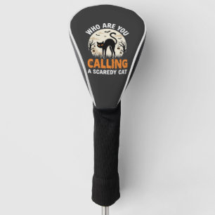 Funny Halloween Black Cat Scaredy Cat Vector Desig Golf Head Cover