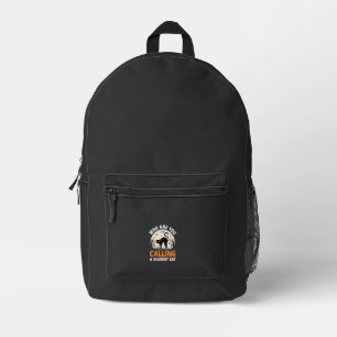 Funny Halloween Black Cat Scaredy Cat Vector Desig Printed Backpack