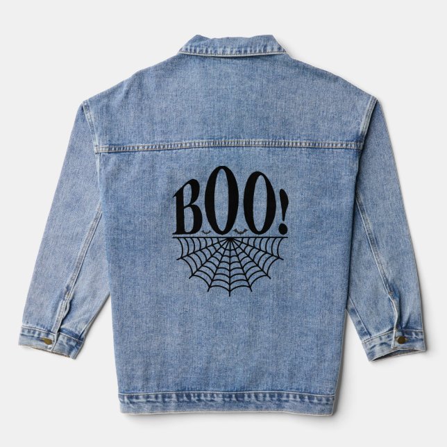 Funny Halloween boo Denim Jacket (Back)
