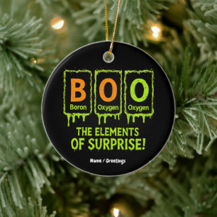 Funny Halloween Boo Elements Science Surprise Gift Ceramic Tree Decoration