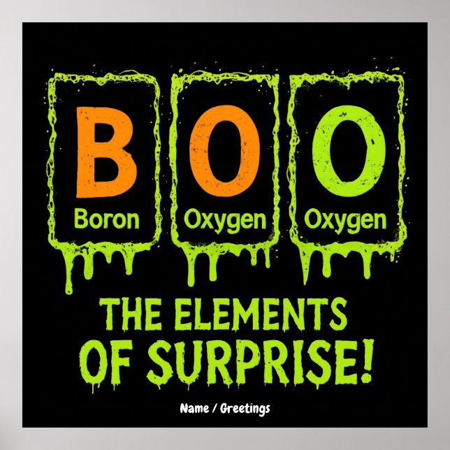 Funny Halloween Boo Elements Science Surprise Gift Poster (Front)