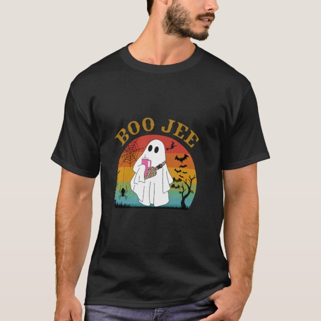 Funny Halloween Boo Ghost Costume Boojee Retro Boo T-Shirt (Front)