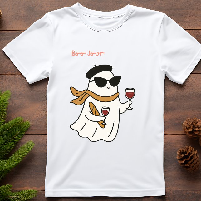 Funny Halloween Boo Jour T-Shirt (Boo Jour Paris. Cute chic ghost for halloween)