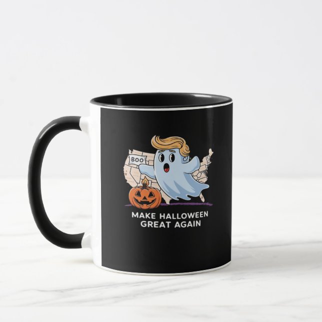 Funny Halloween Boo, Pumpkin Trumpkin, Make Hallow Mug (Left)