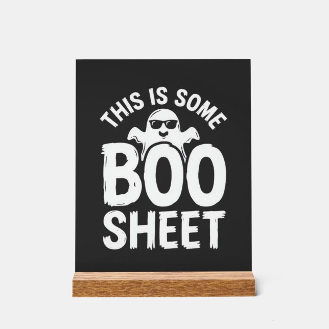 Funny Halloween Boo Sheet Ghost Design_1 Acrylic Sign (Front)