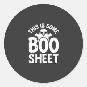 Funny Halloween Boo Sheet Ghost Design_1 Classic Round Sticker
