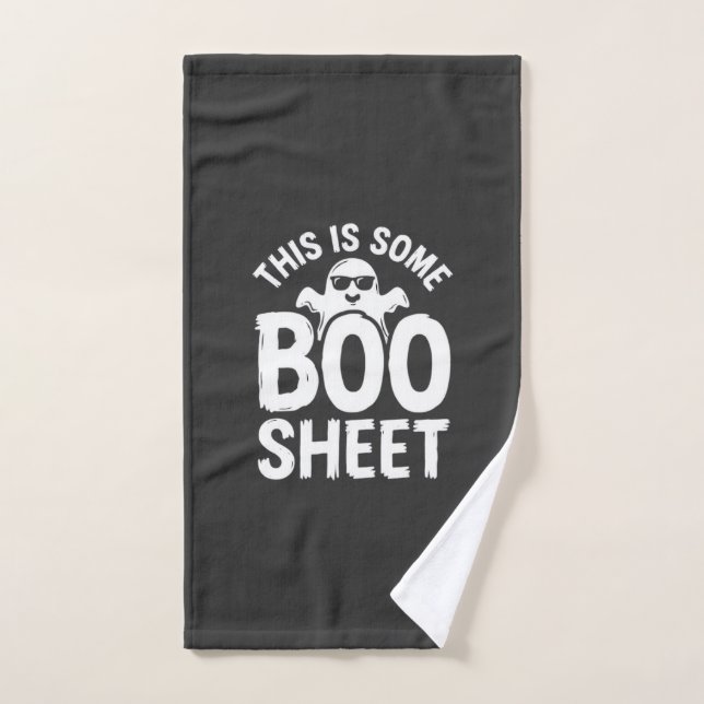 Funny Halloween Boo Sheet Ghost Design_1 Hand Towel (Hand Towel)