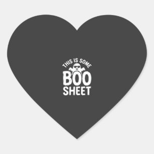 Funny Halloween Boo Sheet Ghost Design_1 Heart Sticker