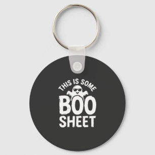 Funny Halloween Boo Sheet Ghost Design_1 Key Ring