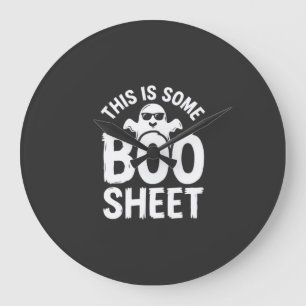 Funny Halloween Boo Sheet Ghost Design_1 Large Clock