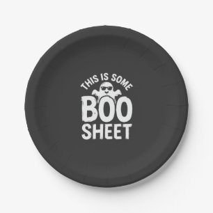 Funny Halloween Boo Sheet Ghost Design_1 Paper Plate