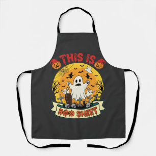 Funny Halloween Boo Sheet Ghost Graveyard Apron