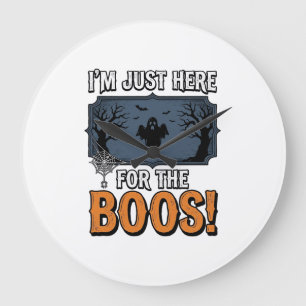 Funny Halloween Boos Vintage Ghost Shirt Design_1 Large Clock