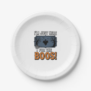 Funny Halloween Boos Vintage Ghost Shirt Design_1 Paper Plate