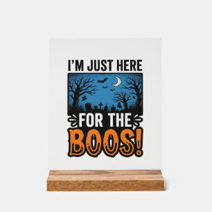 Funny Halloween Boos Vintage Ghost T-Shirt Design_ Acrylic Sign