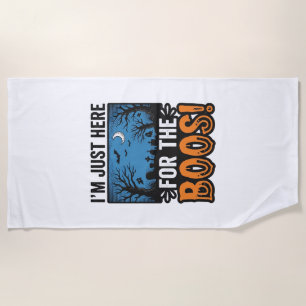 Funny Halloween Boos Vintage Ghost T-Shirt Design_ Beach Towel