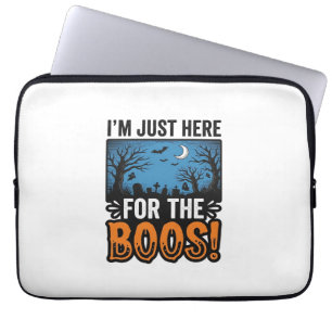 Funny Halloween Boos Vintage Ghost T-Shirt Design_ Laptop Sleeve