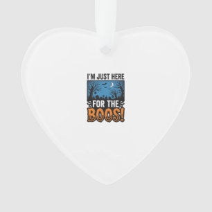 Funny Halloween Boos Vintage Ghost T-Shirt Design_ Ornament