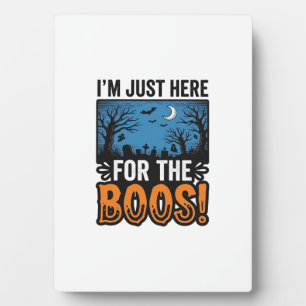 Funny Halloween Boos Vintage Ghost T-Shirt Design_ Plaque