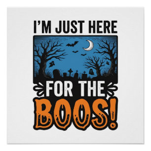 Funny Halloween Boos Vintage Ghost T-Shirt Design_ Poster