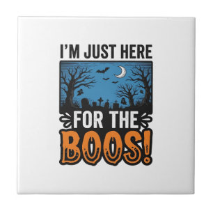 Funny Halloween Boos Vintage Ghost T-Shirt Design_ Tile