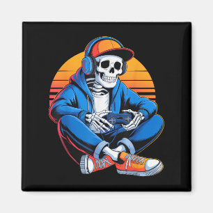 Funny Halloween Boys Men Kids Skeleton Video Gamin Magnet