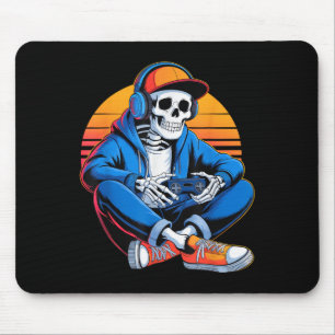 Funny Halloween Boys Men Kids Skeleton Video Gamin Mouse Mat