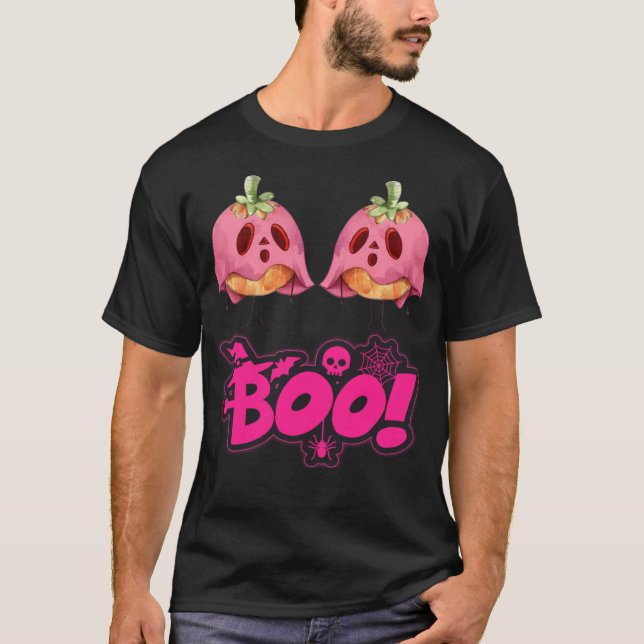 Funny halloween breast cancer awareness T-Shirt (Front)