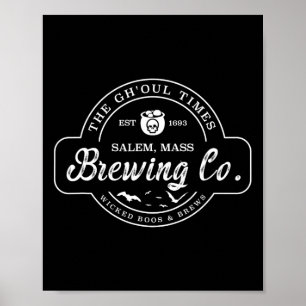 Funny Halloween Brewery Salem Poster