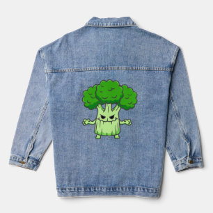 funny halloween broccoli monster denim jacket
