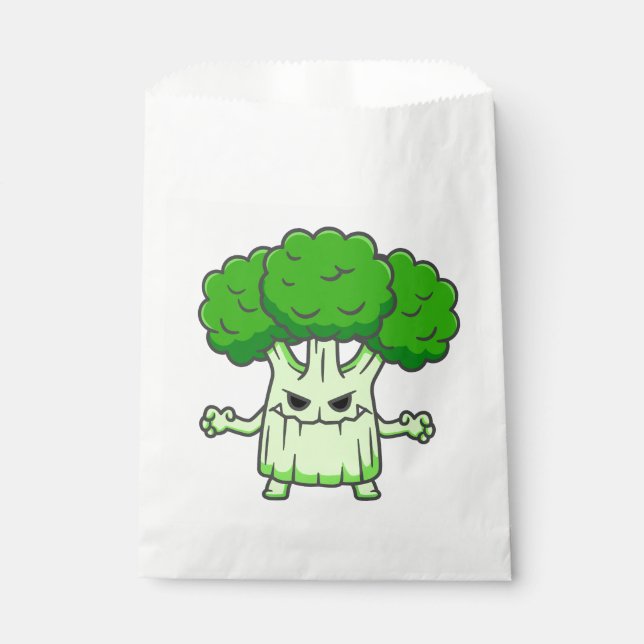 funny halloween broccoli monster favour bags (Front)