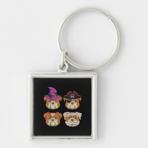 Funny Halloween Bulldog Dog - Dogs Lover Costume Key Ring