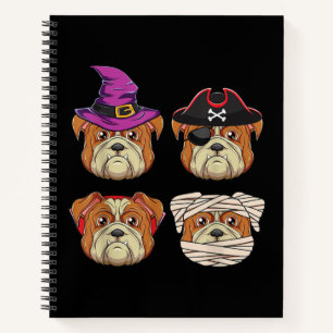 Funny Halloween Bulldog Dog - Dogs Lover Costume Notebook