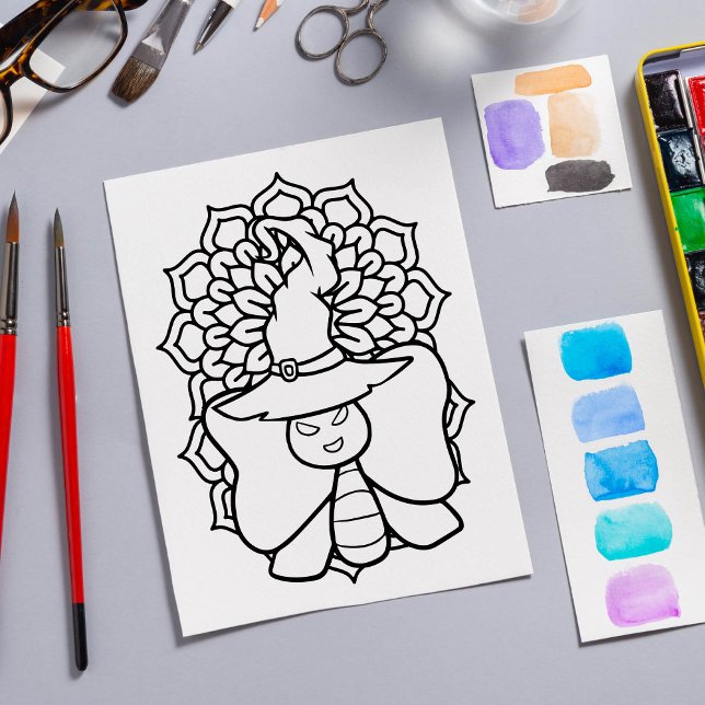 Funny Halloween Butterfly Colouring Page Poster (Creator Uploaded)