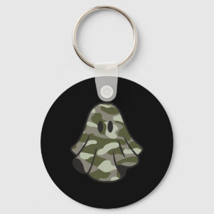 Funny Halloween Camouflage Camo Ghost Hello Huntin Key Ring
